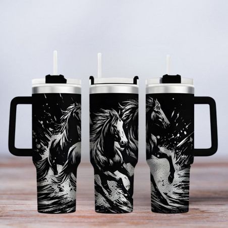 Tumbler gelasert | Motiv Wild Horses