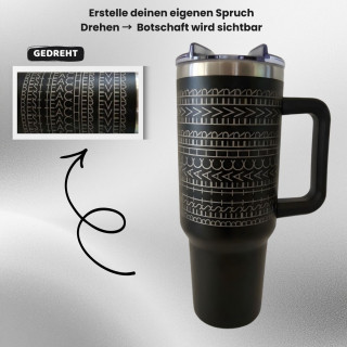 Personalisierter Tumbler mit eigenem Spruch - Hidden Message