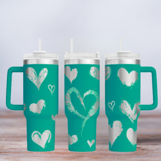 Tumbler gelasert | Motiv Hearts