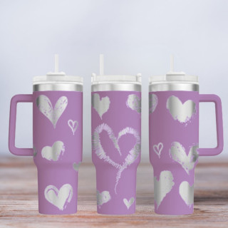 Tumbler gelasert | Motiv Hearts