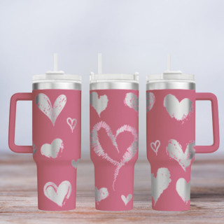 Tumbler gelasert | Motiv Hearts