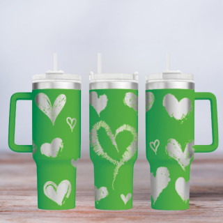 Tumbler gelasert | Motiv Hearts