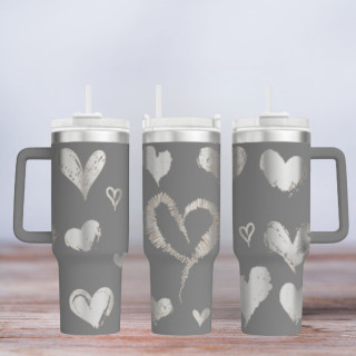 Tumbler gelasert | Motiv Hearts