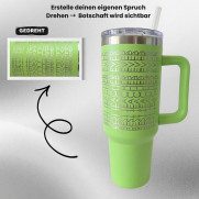 Personalisierter Tumbler mit eigenem Spruch - Hidden Message, hellgrün