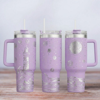Tumbler mit Gravur - Motiv Ocean Night - flieder