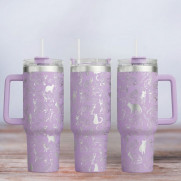Tumbler mit Gravur - Motiv Cats - flieder