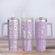 Tumbler mit Gravur - Motiv Dad, Papa, flieder