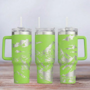 Tumbler mit Gravur - Motiv Everest - hellgrün