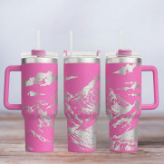 Tumbler mit Gravur - Motiv Everest - pink