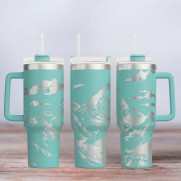 Tumbler mit Gravur - Motiv Everest - türkis