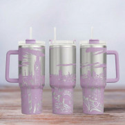 Tumbler mit Gravur - Motiv London - flieder