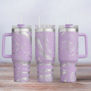 Tumbler mit Gravur - Motiv Northern Lights - flieder