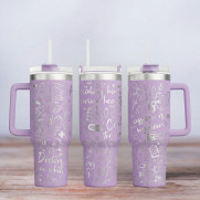 Tumbler mit Gravur - Motiv Nurse - flieder