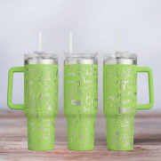 Tumbler mit Gravur - Motiv Nurse - hellgrün