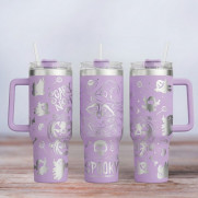 Tumbler mit Gravur - Motiv Spooky -flieder
