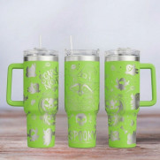 Tumbler mit Gravur - Motiv Spooky -hellgrün