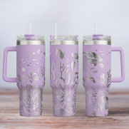 Tumbler mit Gravur - Motiv Unter dem Meer, under the sea - flieder