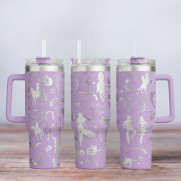Tumbler mit Gravur - Motiv Wild West - flieder