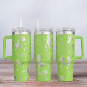 Tumbler mit Gravur - Motiv Wild West - hellgrün