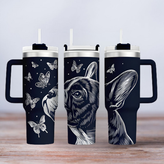 Tumbler gelasert | Motiv Bulldogge