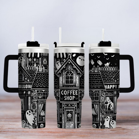 Tumbler gelasert | Motiv Ghost