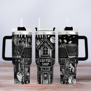 Tumbler mit Gravur - Motiv Ghost, Geist - schwarz