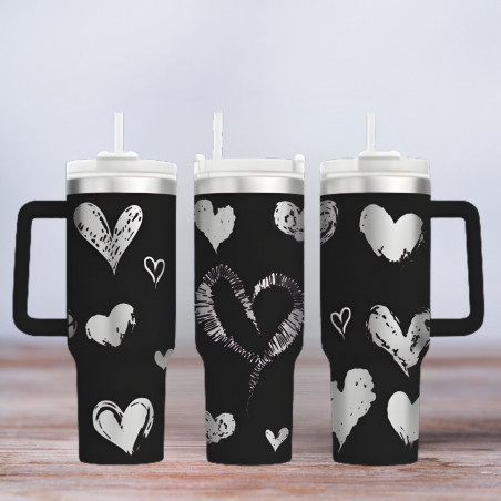 Tumbler gelasert | Motiv Hearts