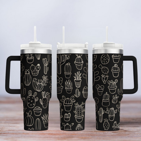 Tumbler gelasert | Motiv Kaktus