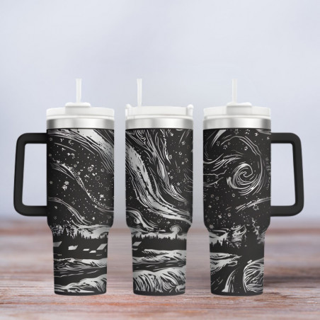 Tumbler gelasert | Motiv Northern Lights