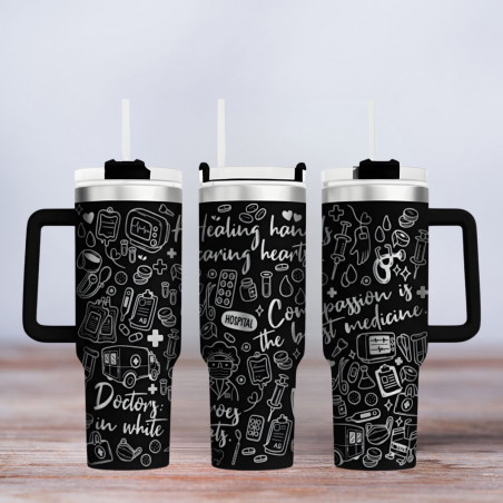 Tumbler gelasert | Motiv Nurse