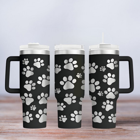 Tumbler gelasert | Motiv Paw Print