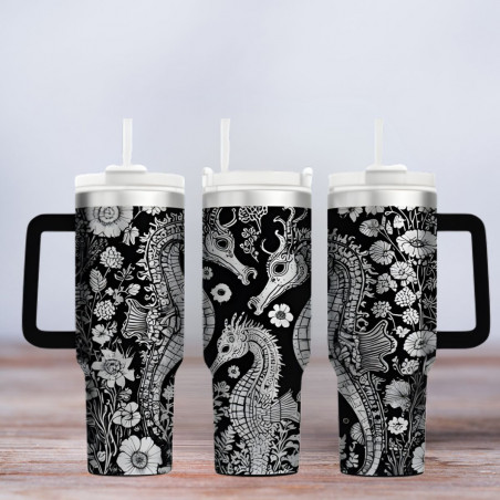 Tumbler gelasert | Motiv Seahorse
