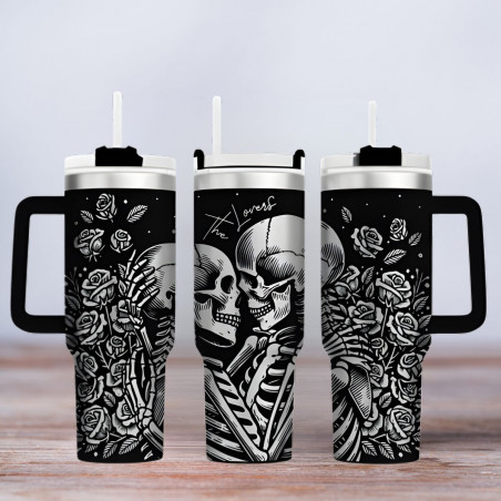 Tumbler gelasert | Motiv Skeleton Hugging