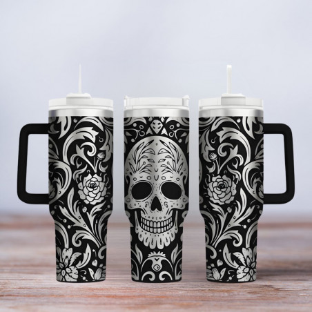 Tumbler gelasert | Motiv Skull Tattoo